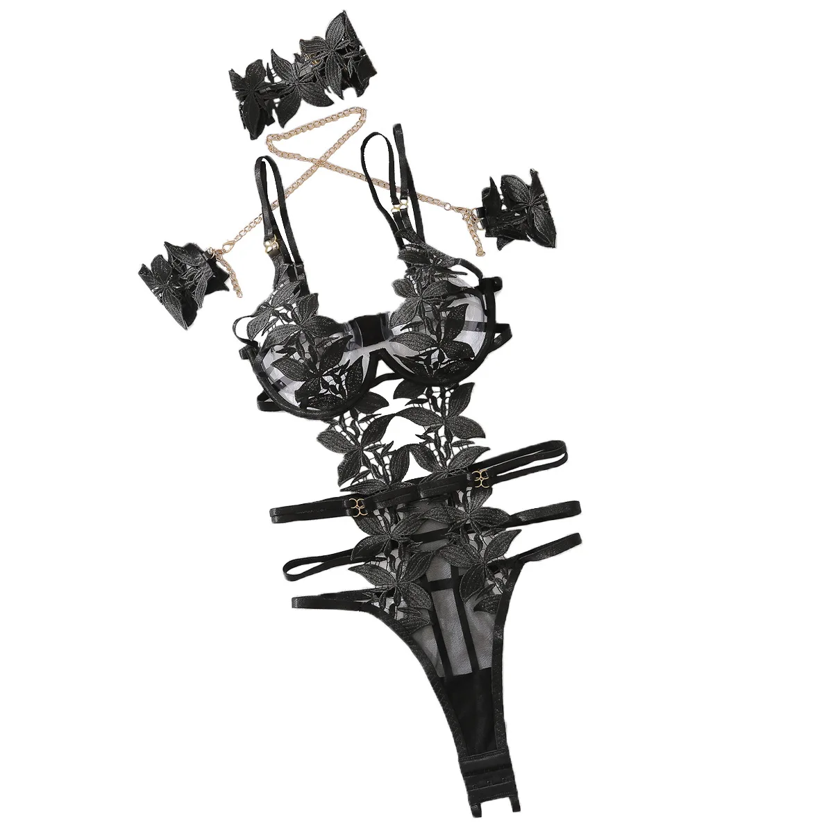 Heavy Craftsmanship Chain Bodysuits Bracelet Flower Embroidery One-Piece Women's Sexy Hollowed Out Joint Body Shaping Jumpsuit
Heavy Craftsmanship Chain Bodysuits Bracelet Flower Embroidery One-Piece Women's Sexy Hollowed Out Joint Body Shaping Jumpsuit