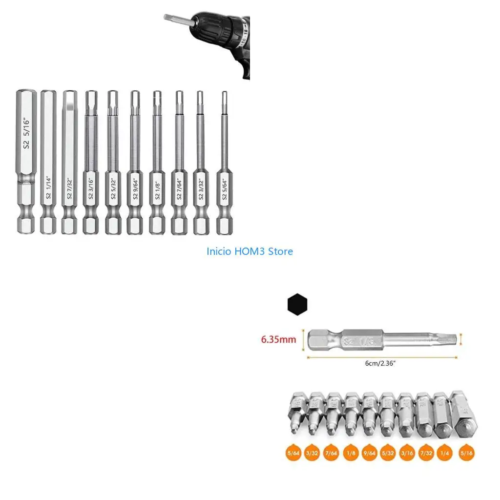 A5YD 10PCS Screwdriver Bits Set Screwdriver Bit,ImpactTough Anti-Slip 60mm
A5YD 10PCS Screwdriver Bits Set Screwdriver Bit,ImpactTough Anti-Slip 60mm