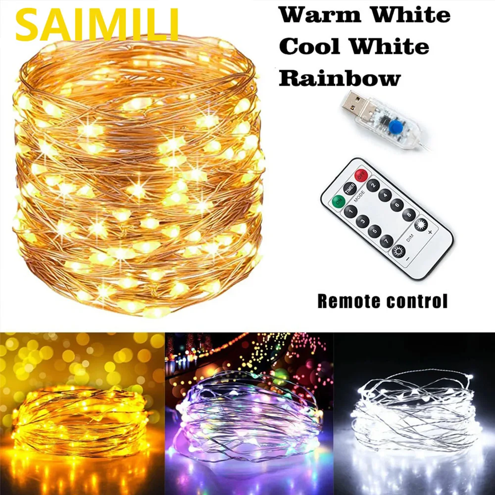 USB DIY Lights LED Fairy String Light Copper Wire Garland Lights 8 Modes Remote Control for Festival Wedding Party Decorations
USB DIY Lights LED Fairy String Light Copper Wire Garland Lights 8 Modes Remote Control for Festival Wedding Party Decorations