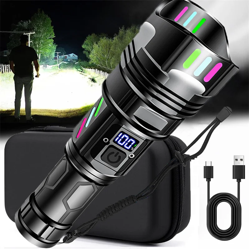 Самый мощный светодиодный фонарик, перезаряжаемый через USB светодиодный тактический фонарь из алюминиевого сплава, светодиодные точечные фонари дальнего действия для рыбалки, охоты
Самый мощный светодиодный фонарик, перезаряжаемый через USB светодиодный тактический фонарь из алюминиевого сплава, светодиодные точечные фонари дальнего действия для рыбалки, охоты