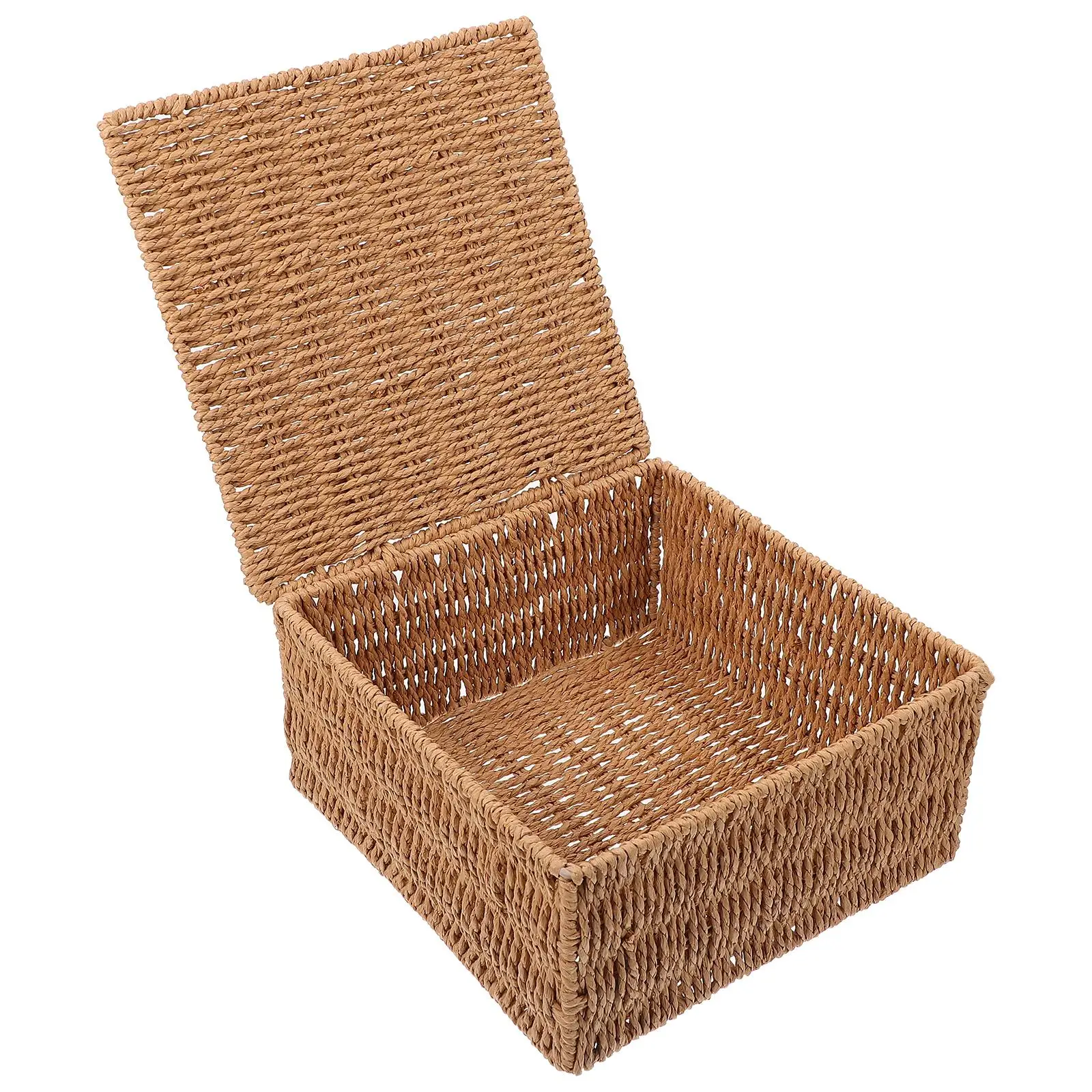 Flip Storage Box Rattan Wire Frame Dark Brown Multi-purpose Basket Snack Holder Container Fruit Storage House
Flip Storage Box Rattan Wire Frame Dark Brown Multi-purpose Basket Snack Holder Container Fruit Storage House