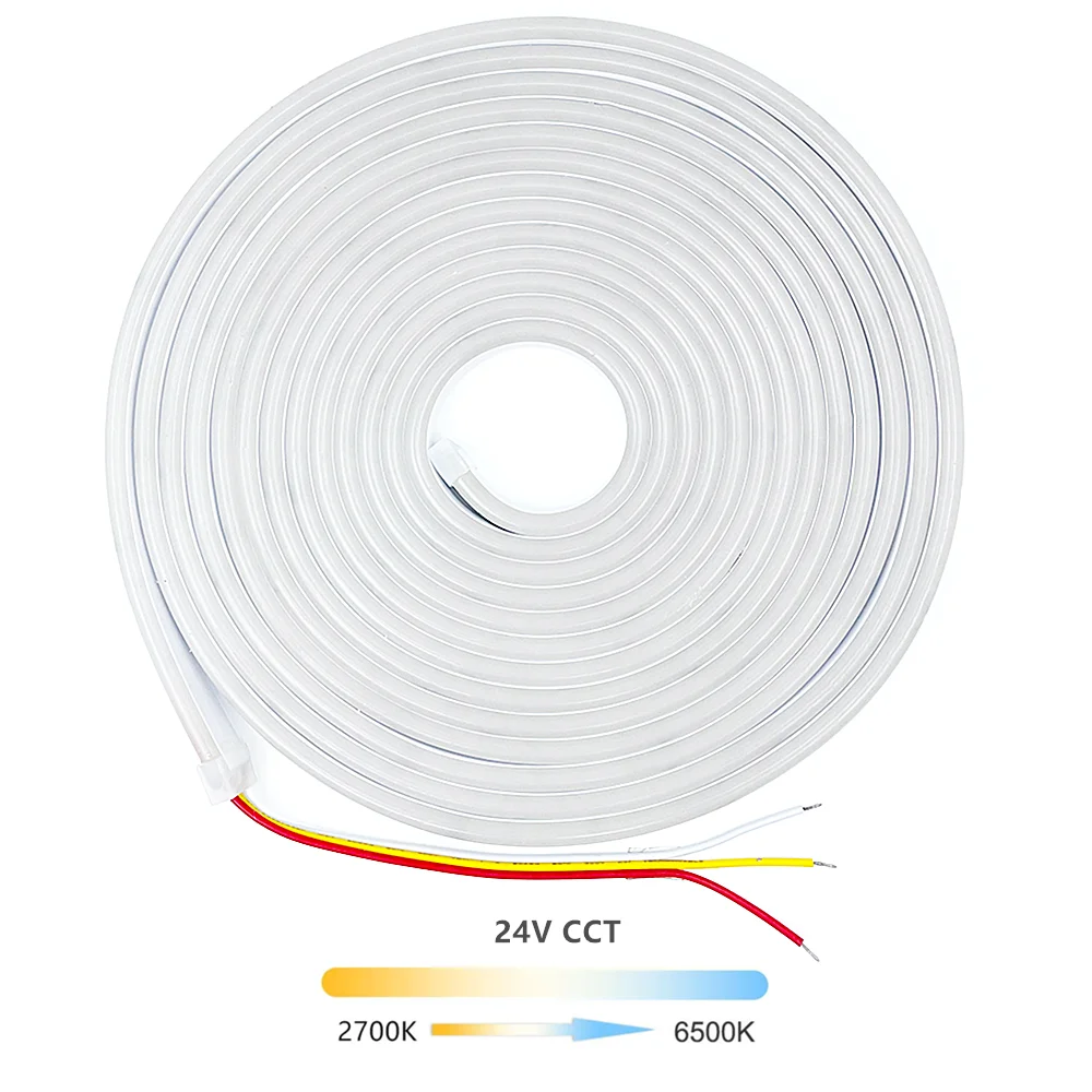 24 В CCT светодиодная неоновая лента водонепроницаемая от 2700 К до 6500 К регулируемая цветная светодиодная лента с регулируемой яркостью, меняющая цвет силиконовая световая лента
24 В CCT светодиодная неоновая лента водонепроницаемая от 2700 К до 6500 К регулируемая цветная светодиодная лента с регулируемой яркостью, меняющая цвет силиконовая световая лента