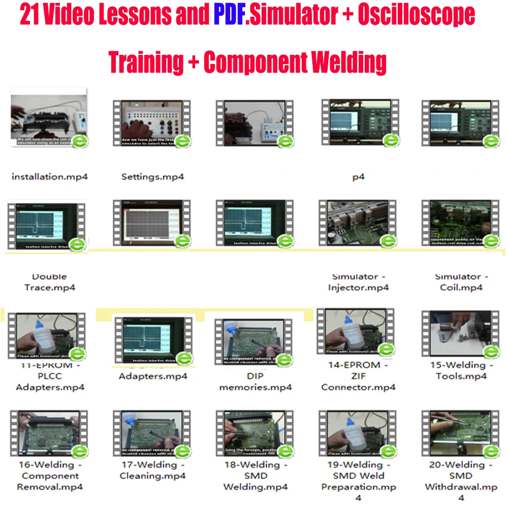 Video Lessons PDF ECU Installation ECU Simulator and Oscilloscope Training Component Welding 21 SMD PLCC EPROM Adapters Car Tool
Video Lessons PDF ECU Installation ECU Simulator and Oscilloscope Training Component Welding 21 SMD PLCC EPROM Adapters Car Tool