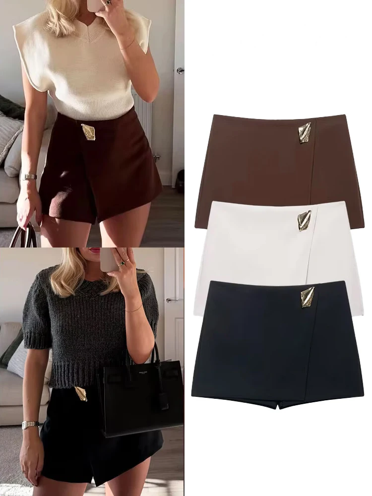 HH Women Autumn Fashion Versatile Asymmetric High Waist A-line Mini Culottes Female Elegant Metal Zipper Applique Pantskirt
HH Women Autumn Fashion Versatile Asymmetric High Waist A-line Mini Culottes Female Elegant Metal Zipper Applique Pantskirt
