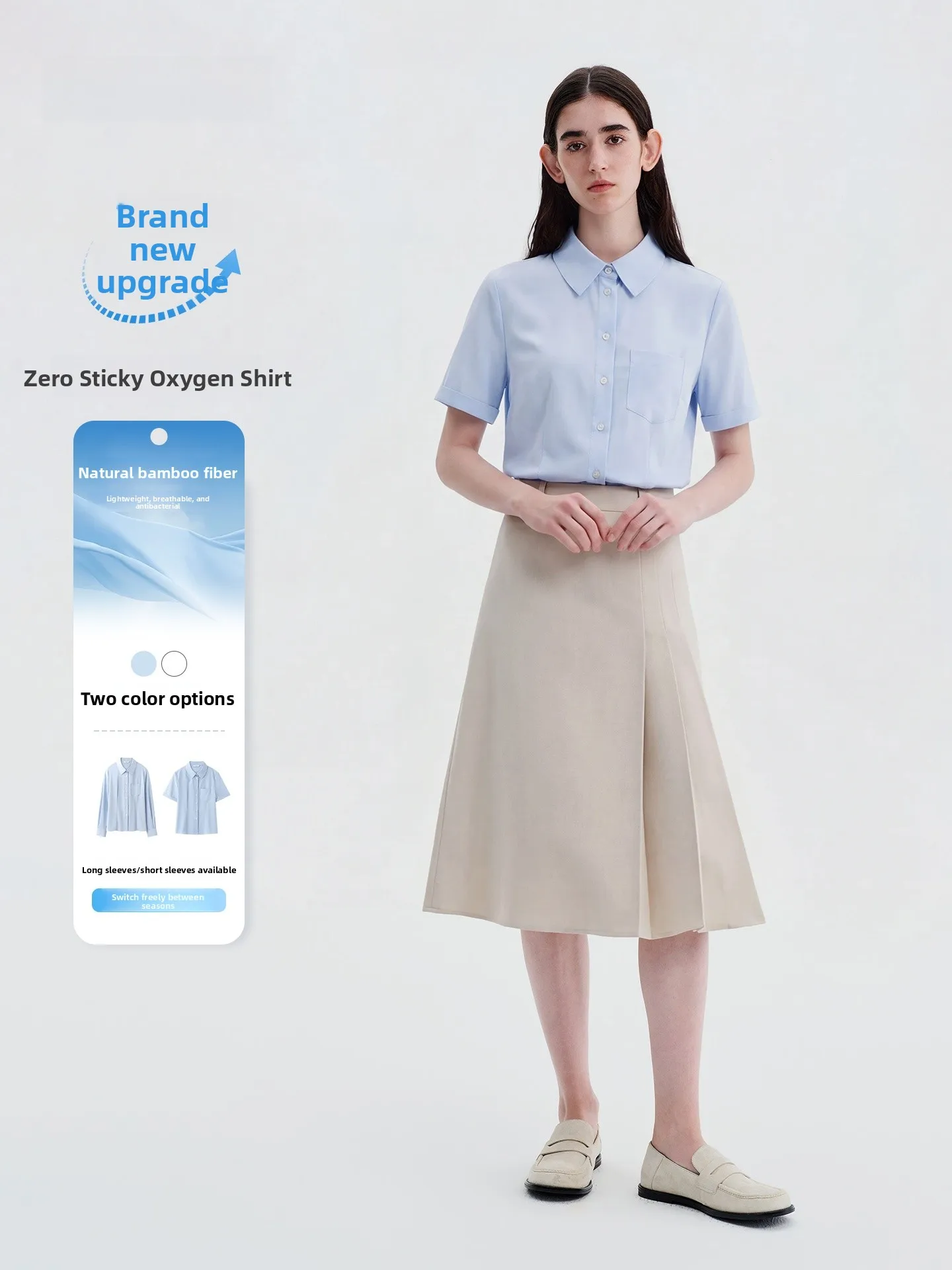 LeLenth Blue Short Sleeve Formal Shirt Women's Speech Presentation Special Commuting Top Professional Workwear Student Uniform
LeLenth Blue Short Sleeve Formal Shirt Women's Speech Presentation Special Commuting Top Professional Workwear Student Uniform