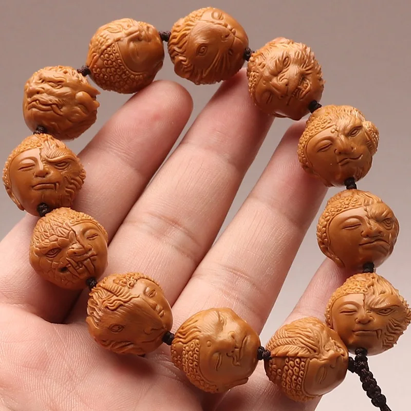 19mm Olive Pit Carved Tathagata Buddha Head & Twelve Zodiac Guardian Bracelet, Men's Wenwan Gift
19mm Olive Pit Carved Tathagata Buddha Head & Twelve Zodiac Guardian Bracelet, Men's Wenwan Gift