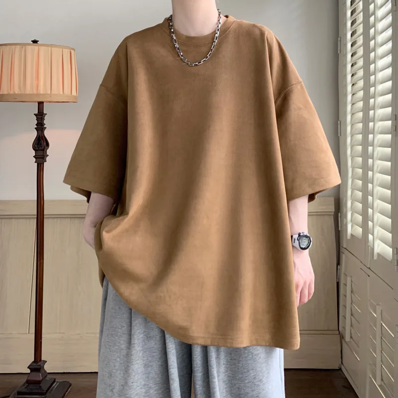 Summer T Shirt Men Oversize Casual Solid Color T Shirt Men Streetwear Hip Hop Loose Short Sleeved T-shirt Mens Suede T Shirt
Summer T Shirt Men Oversize Casual Solid Color T Shirt Men Streetwear Hip Hop Loose Short Sleeved T-shirt Mens Suede T Shirt