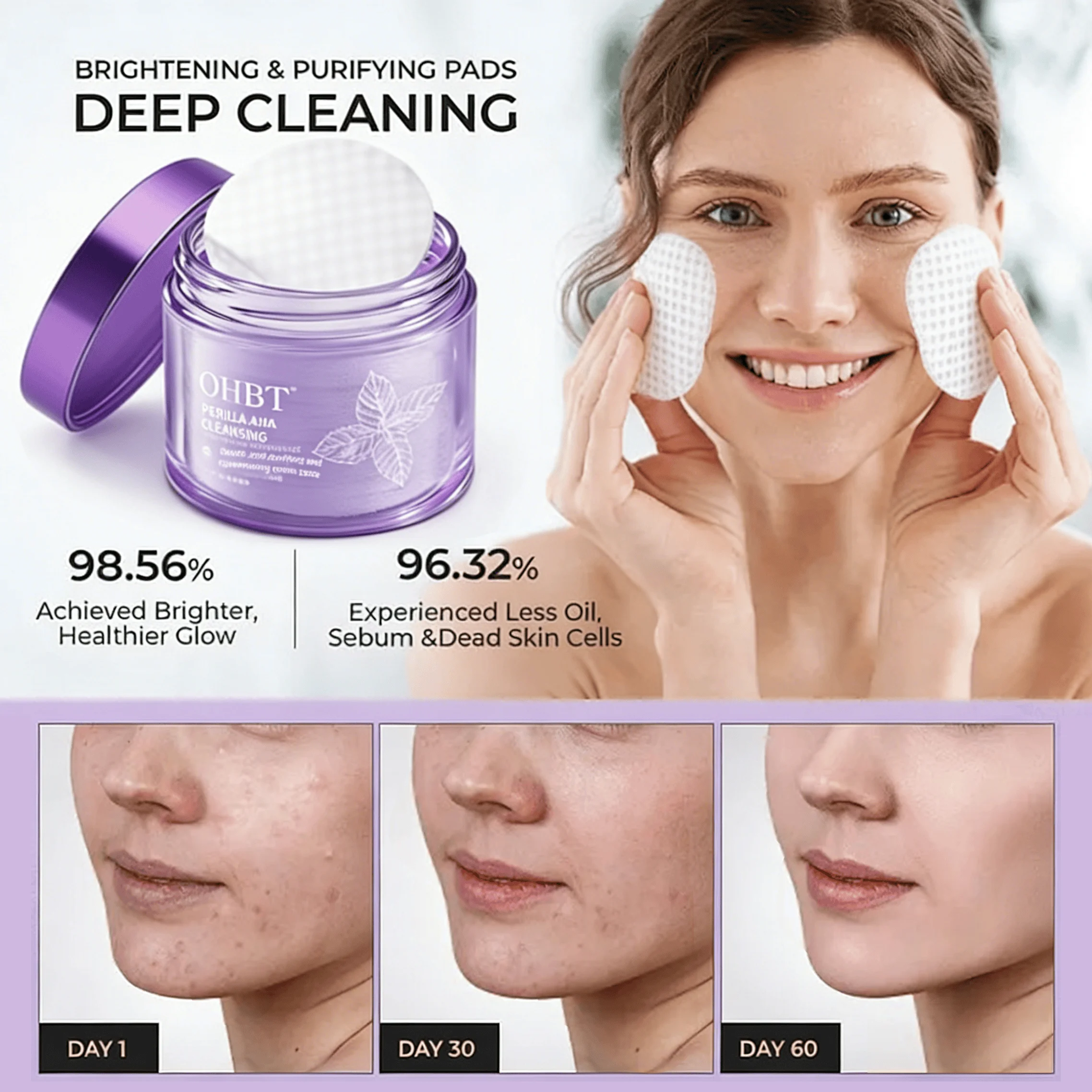 Очищающие салфетки OHBT с фенхелевой кислотой: контроль жирности, устранение акне, сужение пор, предкосметическое увлажнение, бережное очищение
Очищающие салфетки OHBT с фенхелевой кислотой: контроль жирности, устранение акне, сужение пор, предкосметическое увлажнение, бережное очищение