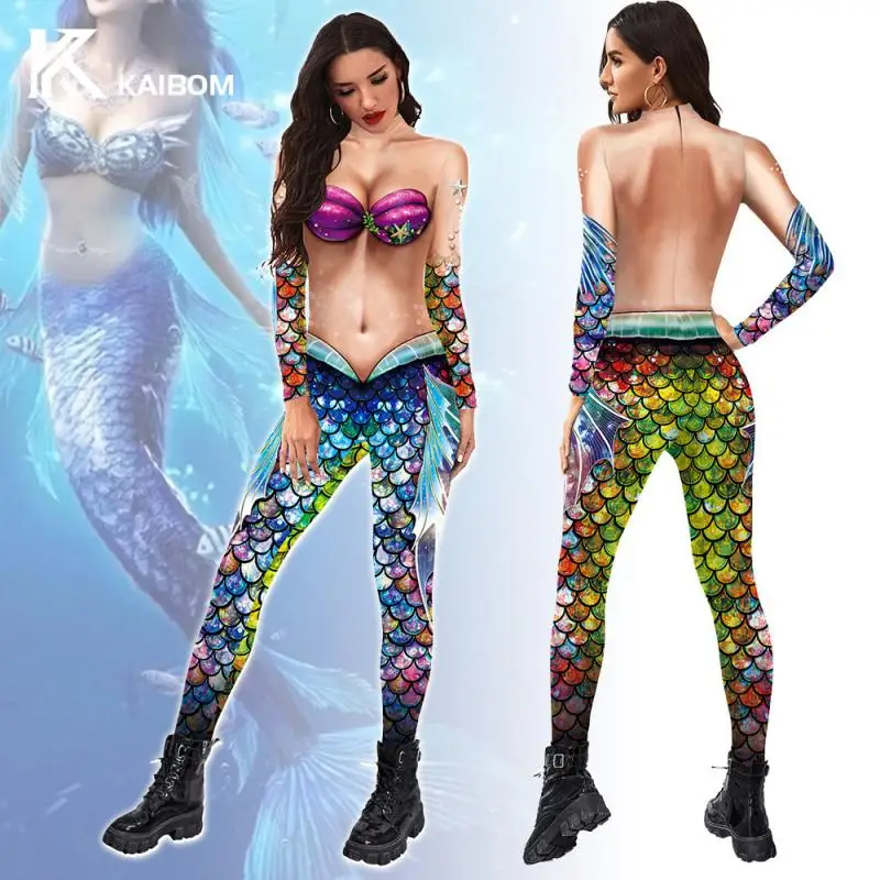 Mermaid Cosplay Costume Women Sexy Jumpsuit Halloween Bodysuit Contrast Stitch Outfits Stage Performance Novelty Costumes
Mermaid Cosplay Costume Women Sexy Jumpsuit Halloween Bodysuit Contrast Stitch Outfits Stage Performance Novelty Costumes