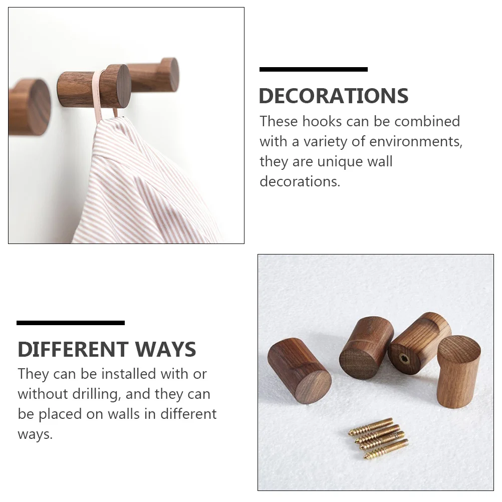 Wooden Wall Hooks Coat Hanger Black Wood Hat Rack 10kg Capacity Drilling Free Mounting Clothes Storage Hook Household ganizer
Wooden Wall Hooks Coat Hanger Black Wood Hat Rack 10kg Capacity Drilling Free Mounting Clothes Storage Hook Household ganizer