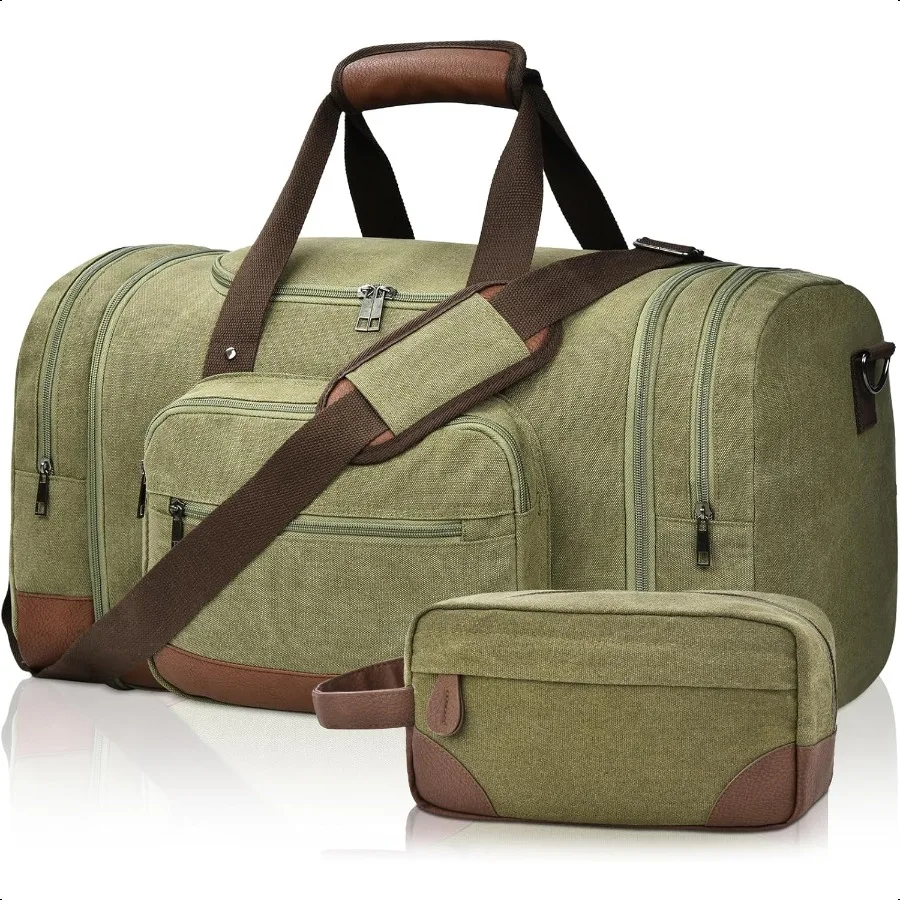Duffle Bag for Travel Canvas Travel Duffel Bags Overnight Weekend Gym Carry On Lage Bag for Men Women Army Green+Toiletry Bag 5
Duffle Bag for Travel Canvas Travel Duffel Bags Overnight Weekend Gym Carry On Lage Bag for Men Women Army Green+Toiletry Bag 5