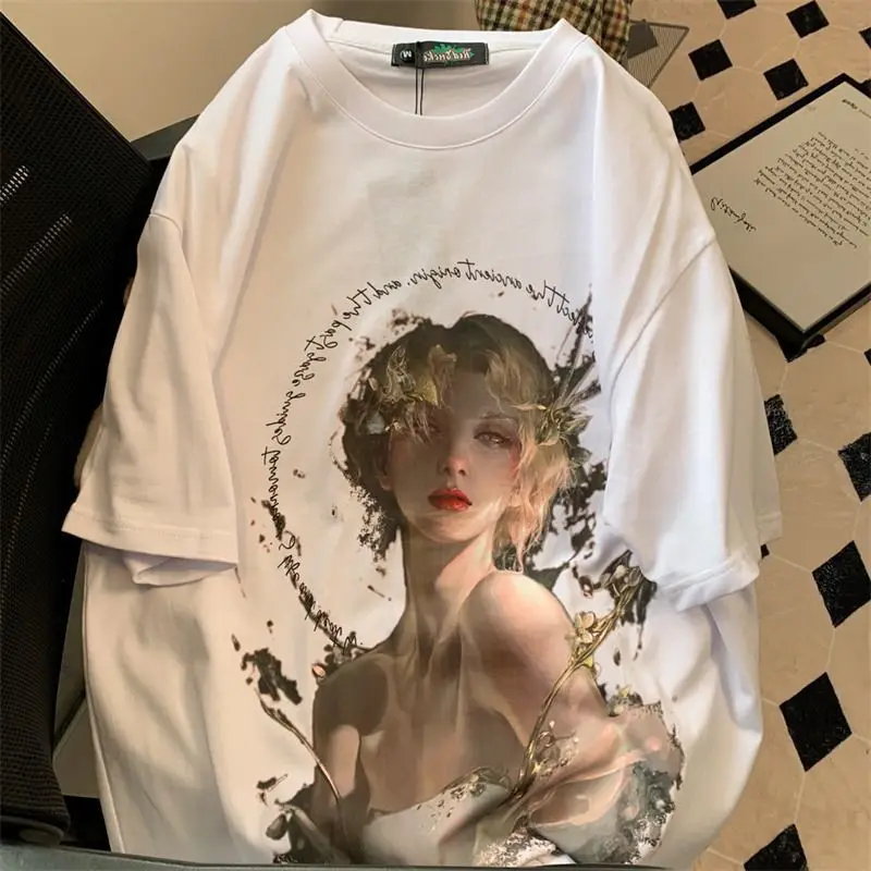 American high street men and women trendy hip-hop personalized print round neck short sleeved summer loose casual T-shirt top
American high street men and women trendy hip-hop personalized print round neck short sleeved summer loose casual T-shirt top