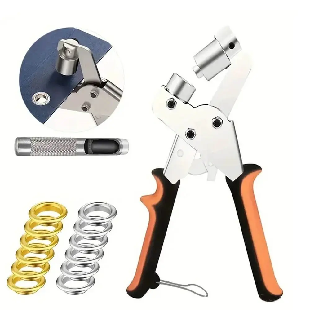 Effortless Eyelet Pliers with Grommets Handheld Eyelet Setter Non-slip Hand Press Hole Punch Pliers for Tarpaulins Fabrics
Effortless Eyelet Pliers with Grommets Handheld Eyelet Setter Non-slip Hand Press Hole Punch Pliers for Tarpaulins Fabrics