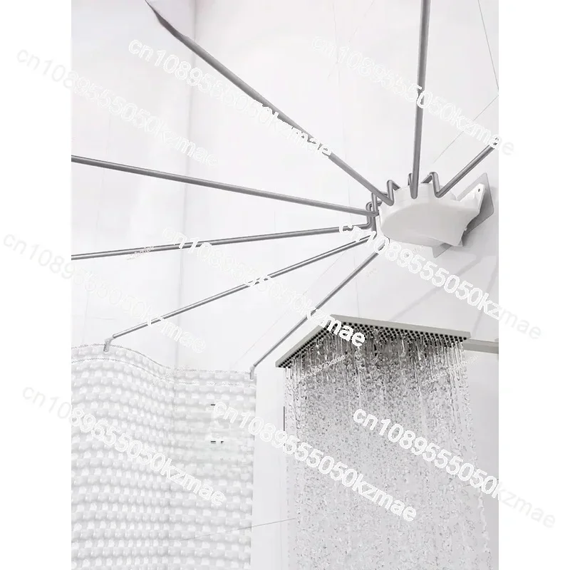 Suitable for semi-circular bathroom shower curtain rod, no punching, stainless steel fan shape
Suitable for semi-circular bathroom shower curtain rod, no punching, stainless steel fan shape