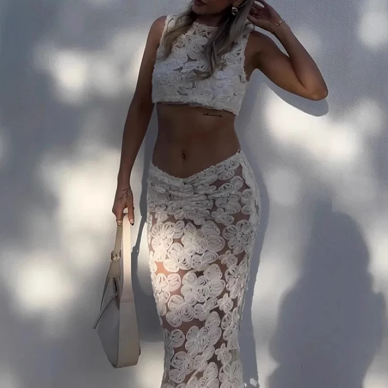 Fashion Design Style Vacation Set Sexy Solid Crop Tops&Wrap Hips Half Skirts Set 2025 Floral Stereoscopic Print Sleeveless 2pc
Fashion Design Style Vacation Set Sexy Solid Crop Tops&Wrap Hips Half Skirts Set 2025 Floral Stereoscopic Print Sleeveless 2pc