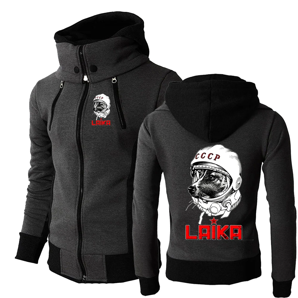 Laika USSR Funny Cartoon Dog Graphic The three-color men's hoodie with zippers is suitable for spring and autumn hoodies jacket
Laika USSR Funny Cartoon Dog Graphic The three-color men's hoodie with zippers is suitable for spring and autumn hoodies jacket