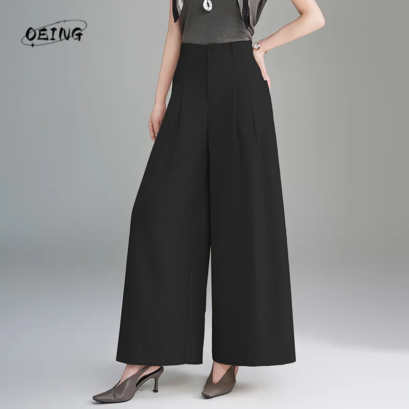 High Waist Wide Leg Pants for Women Summer Thin Loose Casual Elegant Solid Color Zipper Elastic Culottes Trousers Female 2601
High Waist Wide Leg Pants for Women Summer Thin Loose Casual Elegant Solid Color Zipper Elastic Culottes Trousers Female 2601