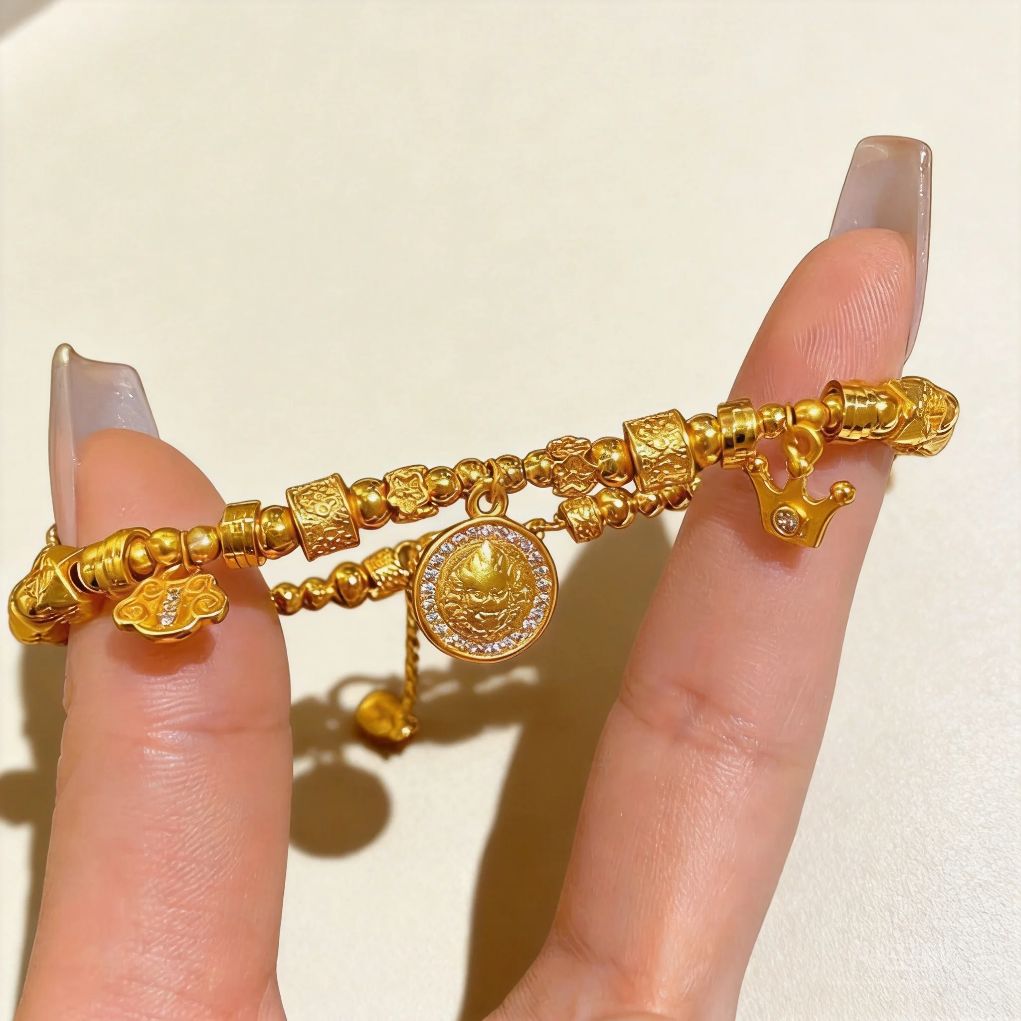 24k Gold Plated Adjustable Traditional Chinese Style Yellow Wealth God Charm Bracelet Inlaid Cubic Zircon Lucky Fortune Blessing
24k Gold Plated Adjustable Traditional Chinese Style Yellow Wealth God Charm Bracelet Inlaid Cubic Zircon Lucky Fortune Blessing