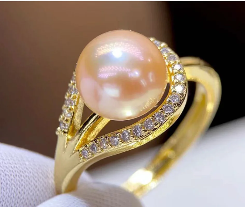 10-11mm Pink Freshwater Cultured Pearl 18K gold plated Open Adjustable Ring
10-11mm Pink Freshwater Cultured Pearl 18K gold plated Open Adjustable Ring