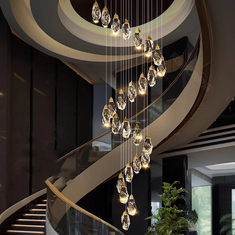 Nordic home crystal decoration, staircase chandelier, living room and dining room chandelier, ceiling light, indoor lighting
Nordic home crystal decoration, staircase chandelier, living room and dining room chandelier, ceiling light, indoor lighting