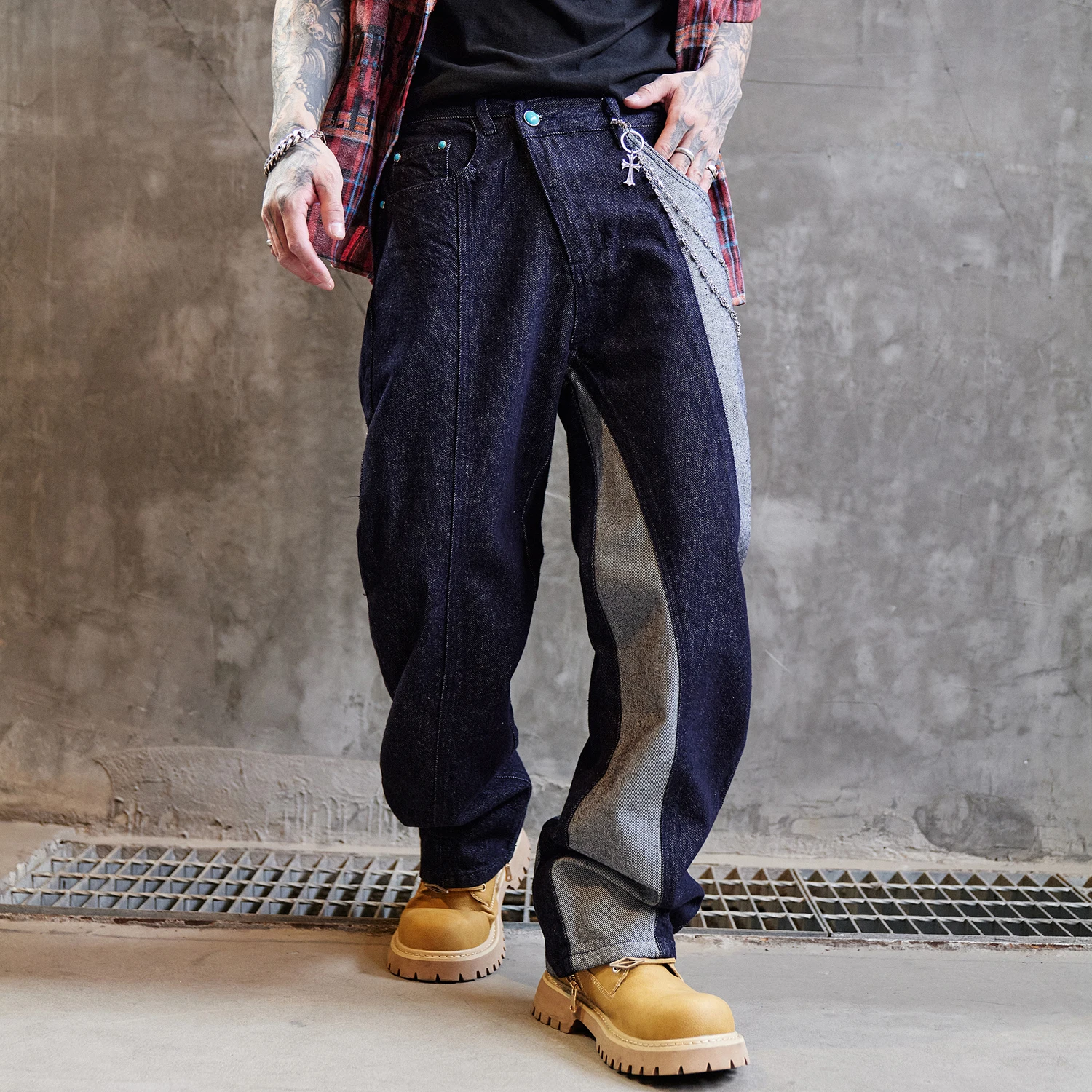 Men Streetwear Splice Denim Fashion Brand Hip Hop Loose Casual Straight Jeans Pant Cityboy Deep Blue Y2k Jeans Trousers for Men
Men Streetwear Splice Denim Fashion Brand Hip Hop Loose Casual Straight Jeans Pant Cityboy Deep Blue Y2k Jeans Trousers for Men