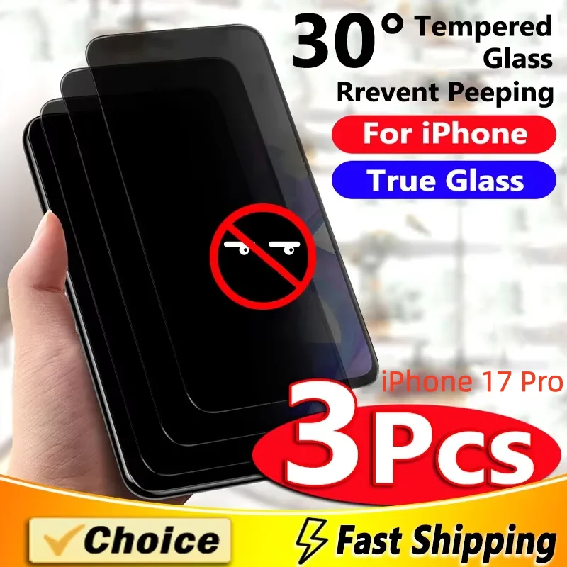 3Pcs Privacy Screen Protectors for IPhone 17 Pro Anti-spy Tempered Glass
3Pcs Privacy Screen Protectors for IPhone 17 Pro Anti-spy Tempered Glass