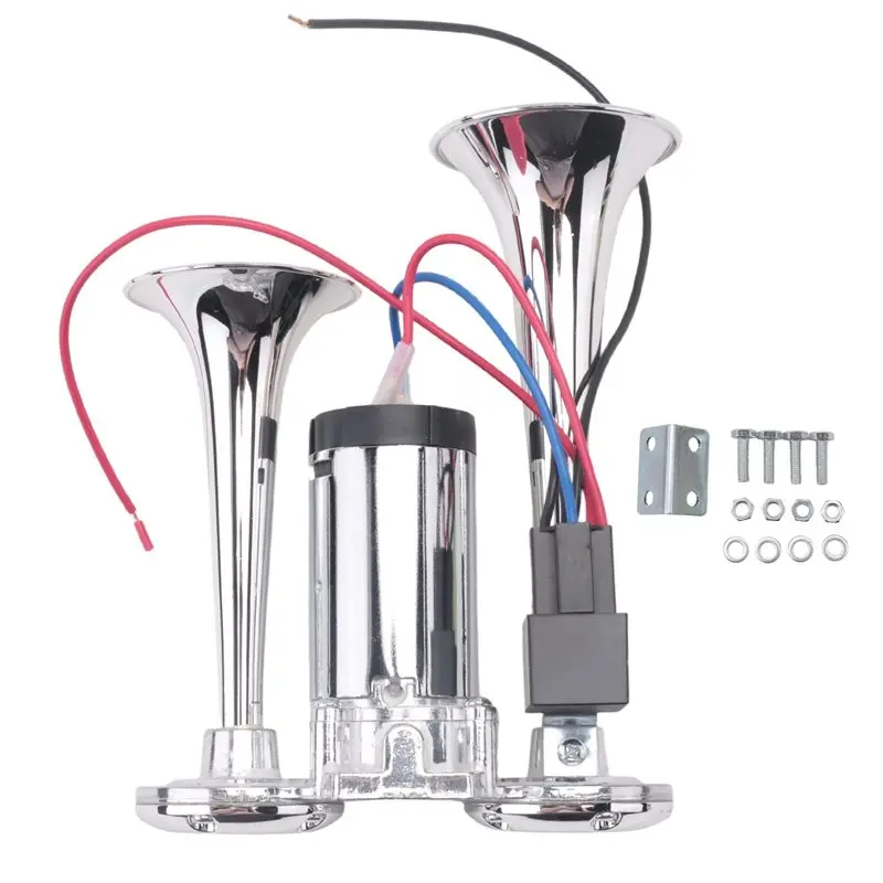 A54P-12V 600Db Dual Horn Super Loud Electric Solenoid Valve Car Electric Air Horn Electric Pump Horn For Cars, Boats Trucks Part
A54P-12V 600Db Dual Horn Super Loud Electric Solenoid Valve Car Electric Air Horn Electric Pump Horn For Cars, Boats Trucks Part