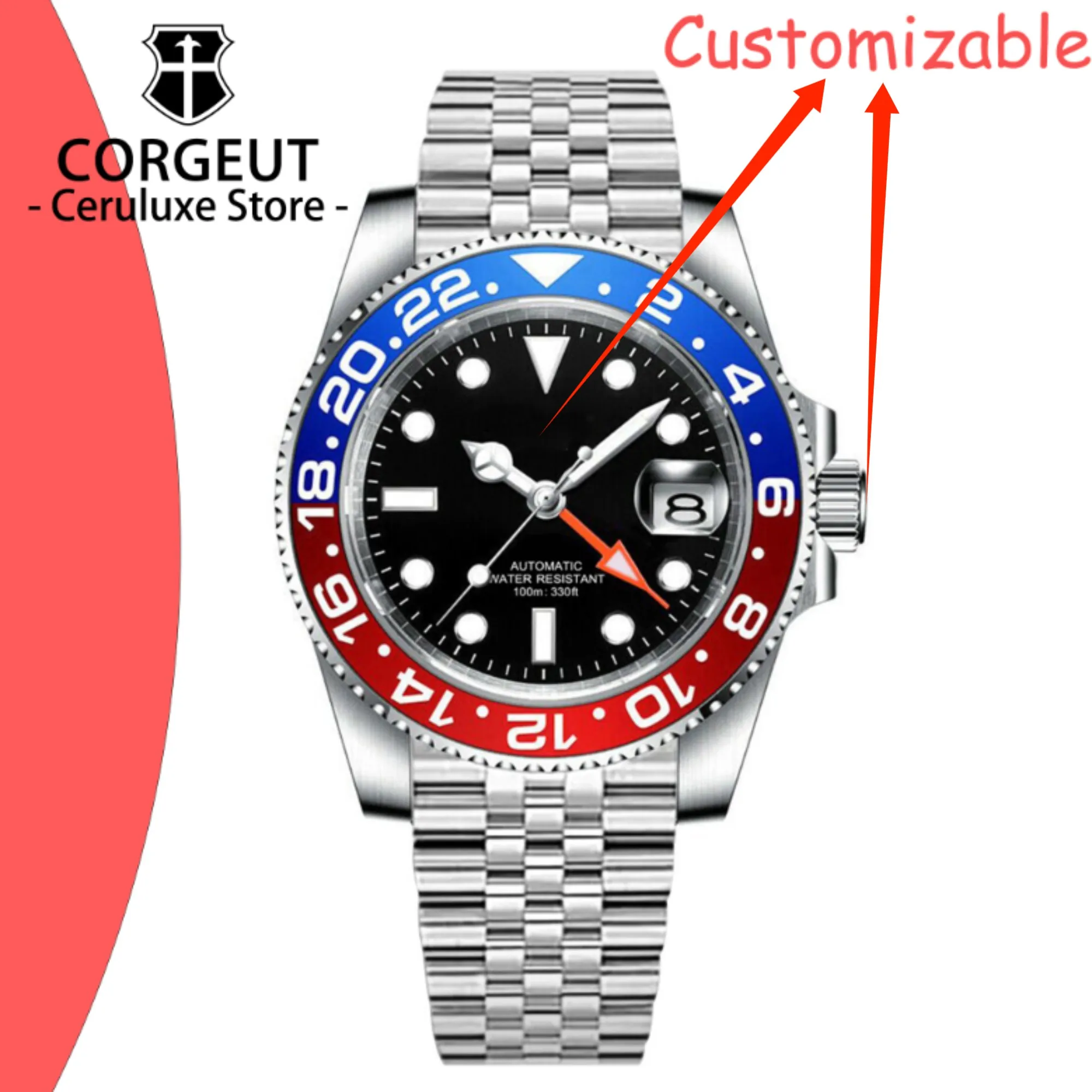 CUSTOM Logo 40mm 515 GMT Quartz Wristwatch Stainless Steel Waterproof Luxury Men Watches Top Brand Sapphire Glass reloj hombre
CUSTOM Logo 40mm 515 GMT Quartz Wristwatch Stainless Steel Waterproof Luxury Men Watches Top Brand Sapphire Glass reloj hombre