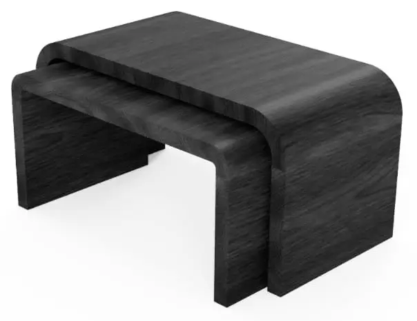 Modern Black Wood Grain Curved Nesting Side Tables Set
Modern Black Wood Grain Curved Nesting Side Tables Set
