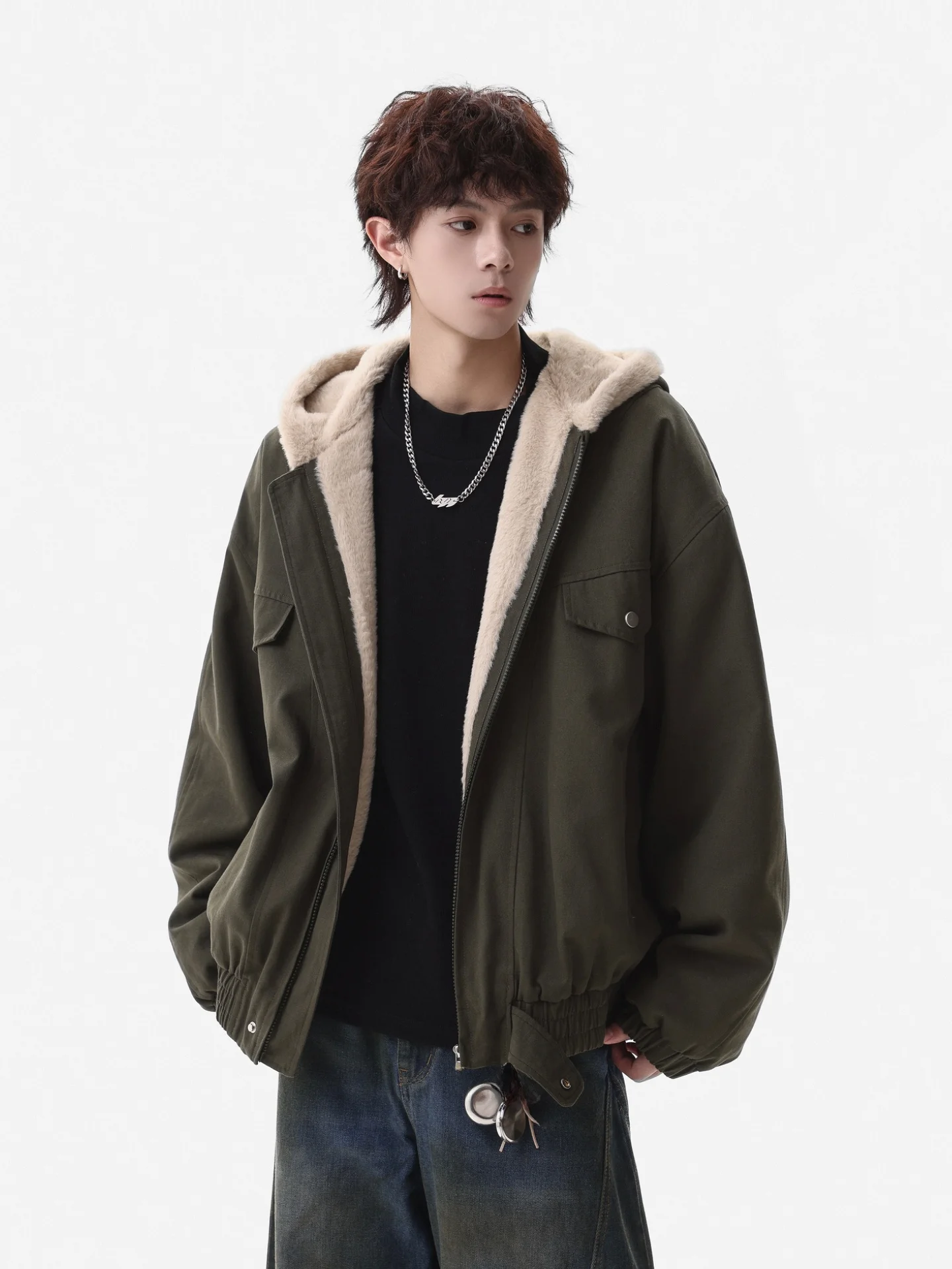 Теплая куртка из кроличьего меха и хлопка для мужчин с капюшоном, винтажный стиль, свободный крой, рабочая одежда, верхняя одежда, молодежный модный тренд
Теплая куртка из кроличьего меха и хлопка для мужчин с капюшоном, винтажный стиль, свободный крой, рабочая одежда, верхняя одежда, молодежный модный тренд