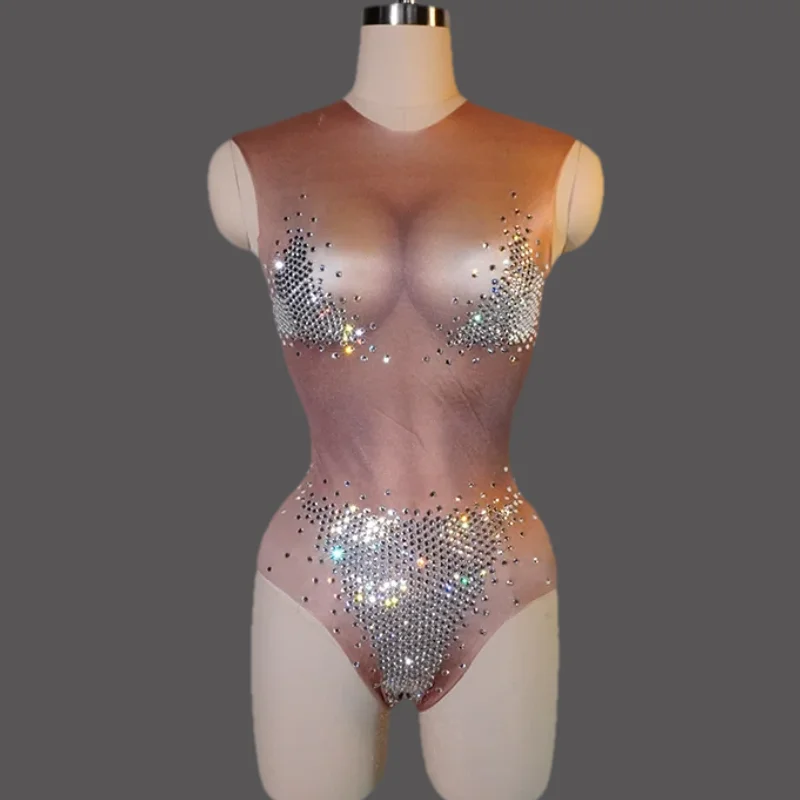 Sexy Sparkling rhinestone decoration gradient nude tight jumpsuit Dance Performance Leotard Nightclub Stage Outfit Drag Queen
Sexy Sparkling rhinestone decoration gradient nude tight jumpsuit Dance Performance Leotard Nightclub Stage Outfit Drag Queen
