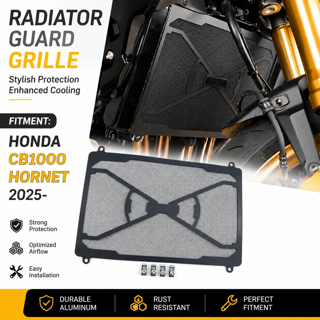 Suitable for Honda CB1000 Bumblebee 2025+radiator guard grille cover protection oil cooler grille water tank mesh
Suitable for Honda CB1000 Bumblebee 2025+radiator guard grille cover protection oil cooler grille water tank mesh