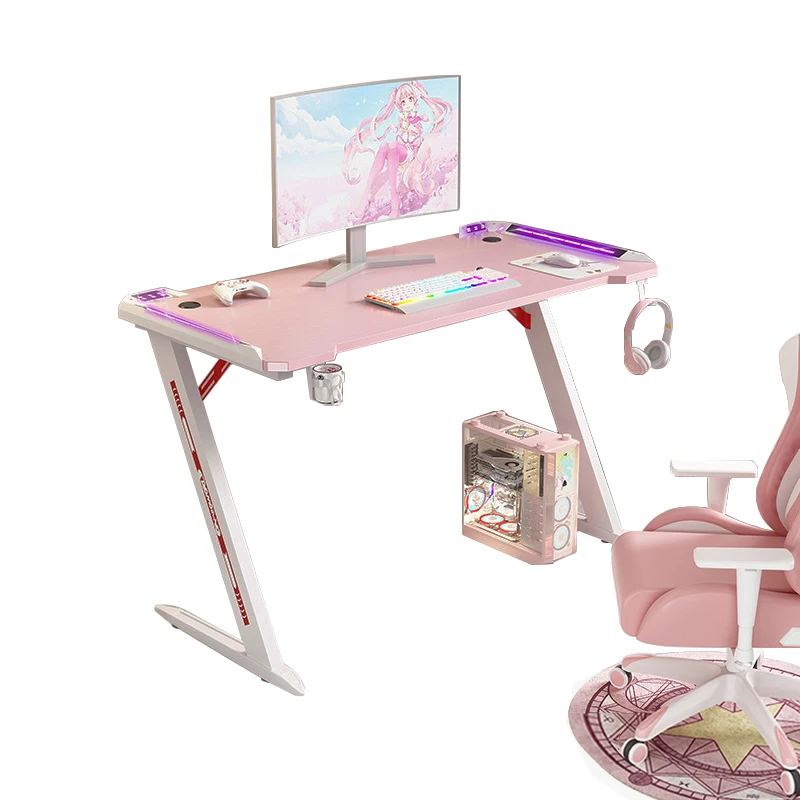 High Quality RGB LED Light Pink Ergonomic Gaming Desk for Girls-Z Type Home/Office Foldable PC Gamer Desk
High Quality RGB LED Light Pink Ergonomic Gaming Desk for Girls-Z Type Home/Office Foldable PC Gamer Desk