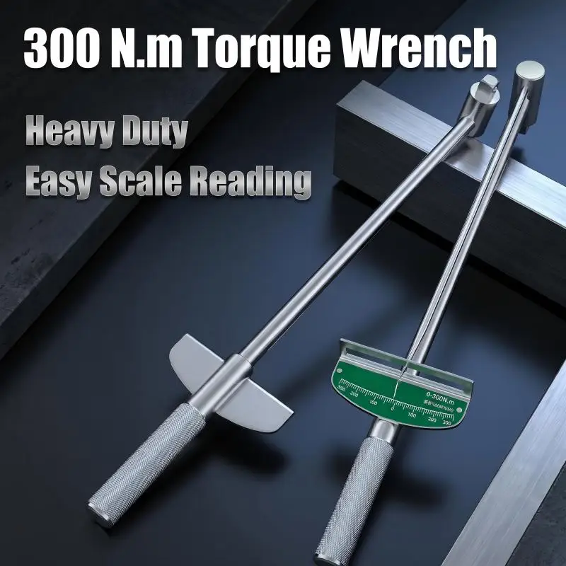 300N.m Professional Torque Wrench Chrome Vanadium Steel Polished Anti-corrosion Big Torque Spanner for Workshop Home Agricultura
300N.m Professional Torque Wrench Chrome Vanadium Steel Polished Anti-corrosion Big Torque Spanner for Workshop Home Agricultura
