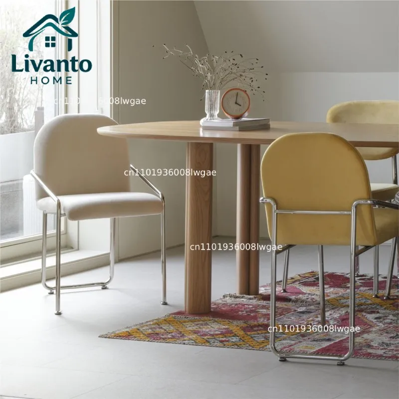Furniture Dining Chair Stainless Steel Backrest Soft Package Thick Cushion Chairs for Living Room Coffee Shop
Furniture Dining Chair Stainless Steel Backrest Soft Package Thick Cushion Chairs for Living Room Coffee Shop