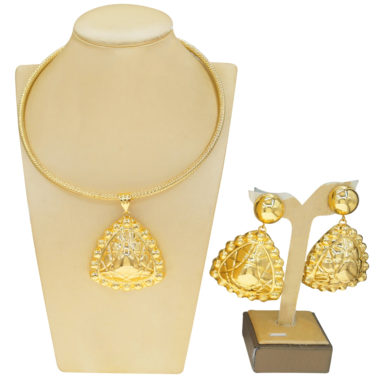 Yulaili Gold Plated Triangle Necklace Earrings Light Weight Big Jewelry Set for Women High Quality Accessories Gift HK129714
Yulaili Gold Plated Triangle Necklace Earrings Light Weight Big Jewelry Set for Women High Quality Accessories Gift HK129714