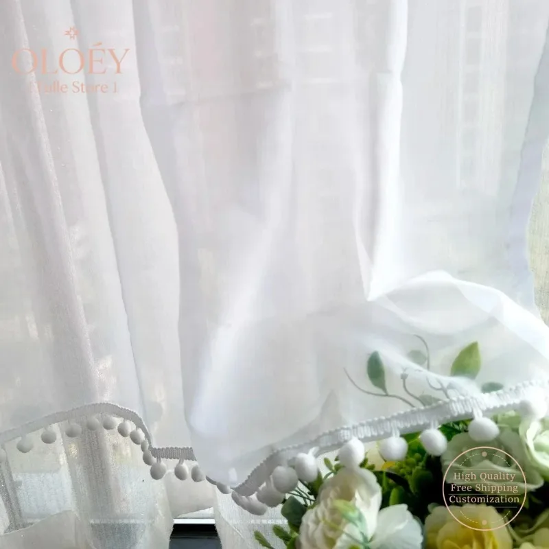 White Pastoral Half Blackout Short Curtains for Kitchen Bedroom Living Room Lace Tassels Window Valance Sheer Light Filtering
White Pastoral Half Blackout Short Curtains for Kitchen Bedroom Living Room Lace Tassels Window Valance Sheer Light Filtering