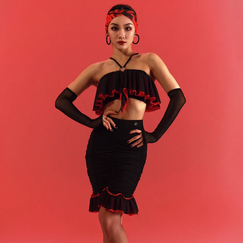 2023 New Latin Dance Costumes For Women Sexy Hanging Neck Top Skirts Suit Female Adult Latin Dance Competition Clothing DQS12667
2023 New Latin Dance Costumes For Women Sexy Hanging Neck Top Skirts Suit Female Adult Latin Dance Competition Clothing DQS12667
