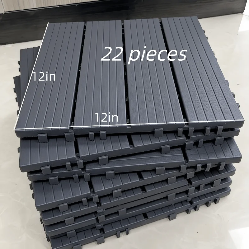 22pcs 12' X 12' Interlocking Deck Floor Tiles | Waterproof Outdoor Flooring for Pool Decks And Backyards, Easy to Install, Durable PP for 24/7 Use
22pcs 12' X 12' Interlocking Deck Floor Tiles | Waterproof Outdoor Flooring for Pool Decks And Backyards, Easy to Install, Durable PP for 24/7 Use