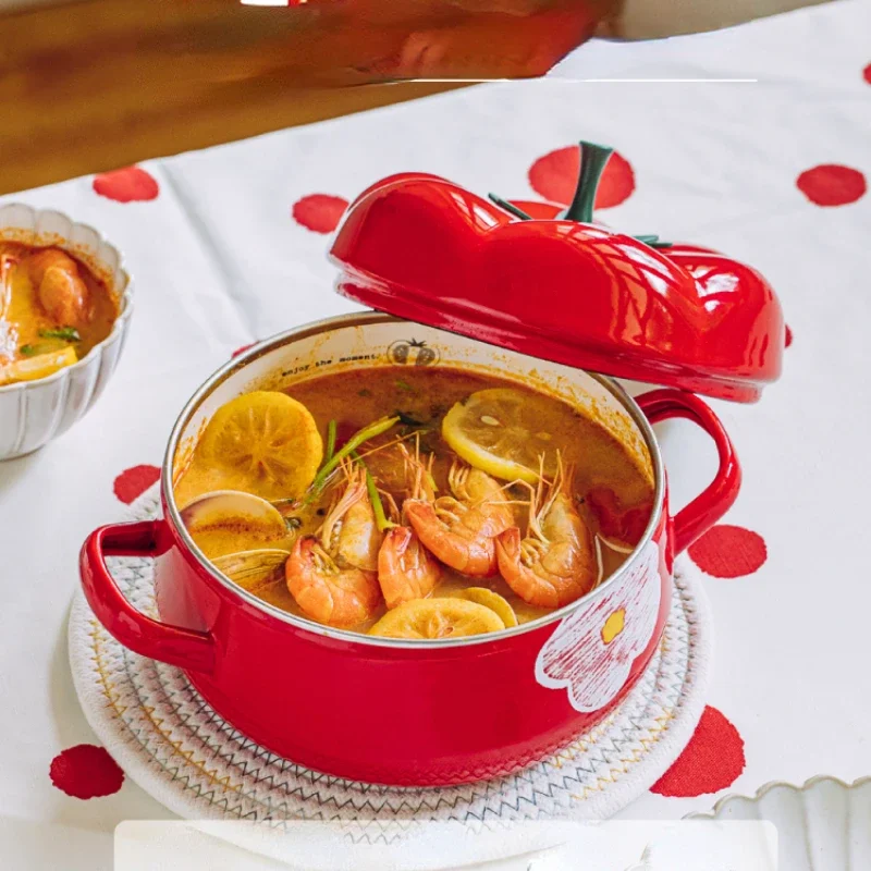 Enamel Flower Tomato Soup Pot Thickened Small Cooking Pot for Instant Noodles Compatible with Household Induction Cooker and Gas
Enamel Flower Tomato Soup Pot Thickened Small Cooking Pot for Instant Noodles Compatible with Household Induction Cooker and Gas