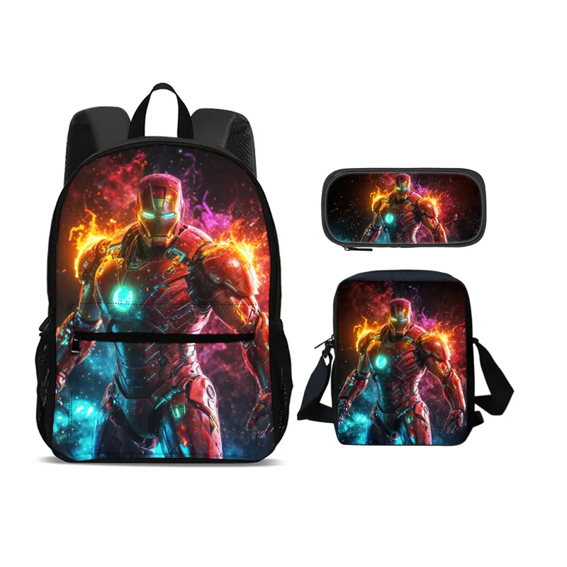Iron Man superhero backpack three piece set for students boys and girls, large capacity backpack, shoulder bag, pencil case
Iron Man superhero backpack three piece set for students boys and girls, large capacity backpack, shoulder bag, pencil case