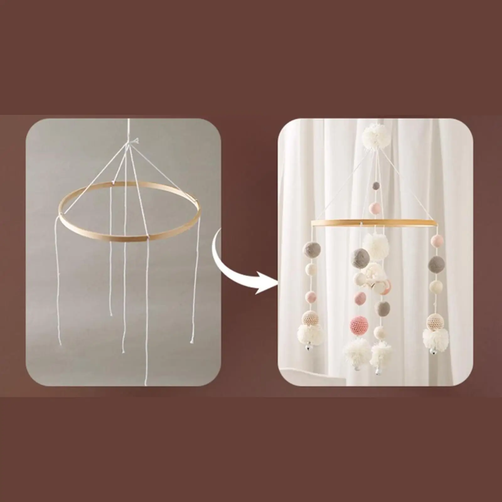Baby Mobile Wood Frame Wind Chime Hanging Ornaments Handmade DIY Decoration for Infant Toys for Boys Girls Bamboo Hoop
Baby Mobile Wood Frame Wind Chime Hanging Ornaments Handmade DIY Decoration for Infant Toys for Boys Girls Bamboo Hoop