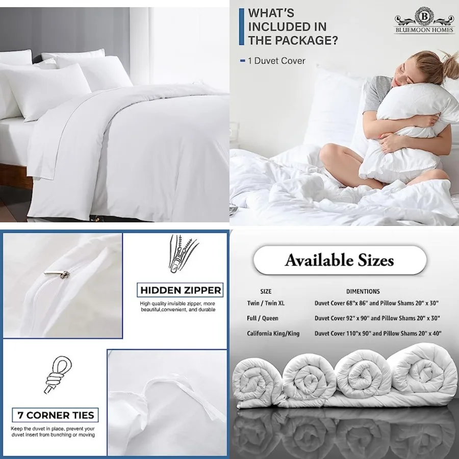 White Duvet Cover Queen Full Size Series 100 Egyptian Cotton Long Staple Quilt Cover Silky Soft, Breathable with Hidden Zipper
White Duvet Cover Queen Full Size Series 100 Egyptian Cotton Long Staple Quilt Cover Silky Soft, Breathable with Hidden Zipper