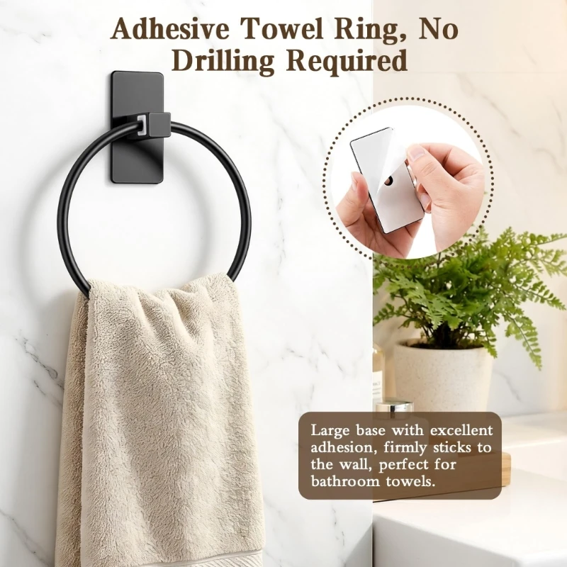 2Pcs Drillless Towel Rings Holder Stainless Steel Wall Mounted Bathroom Kitchen Storage Hook for Recreational Vehicle Dorm 87HA
2Pcs Drillless Towel Rings Holder Stainless Steel Wall Mounted Bathroom Kitchen Storage Hook for Recreational Vehicle Dorm 87HA