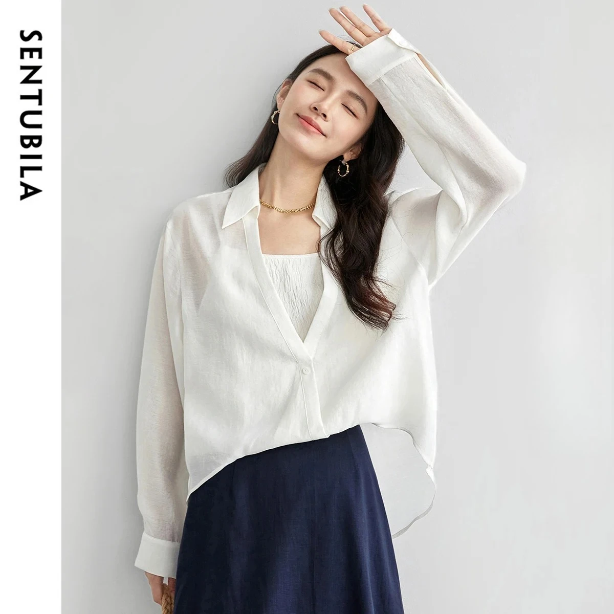 SENTUBILA Fashion Casual 2 in 1 Women Blouse 2026 Spring New White Minimalism Office Long Sleeve Tops Women's Clothes 151C57470
SENTUBILA Fashion Casual 2 in 1 Women Blouse 2026 Spring New White Minimalism Office Long Sleeve Tops Women's Clothes 151C57470