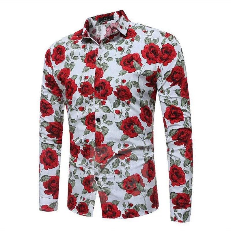 Men's Slim Fit Floral Shirt Long Sleeve Autumn New Style PU Leather Velvet Material Windsor Collar British Style Food Pattern
Men's Slim Fit Floral Shirt Long Sleeve Autumn New Style PU Leather Velvet Material Windsor Collar British Style Food Pattern