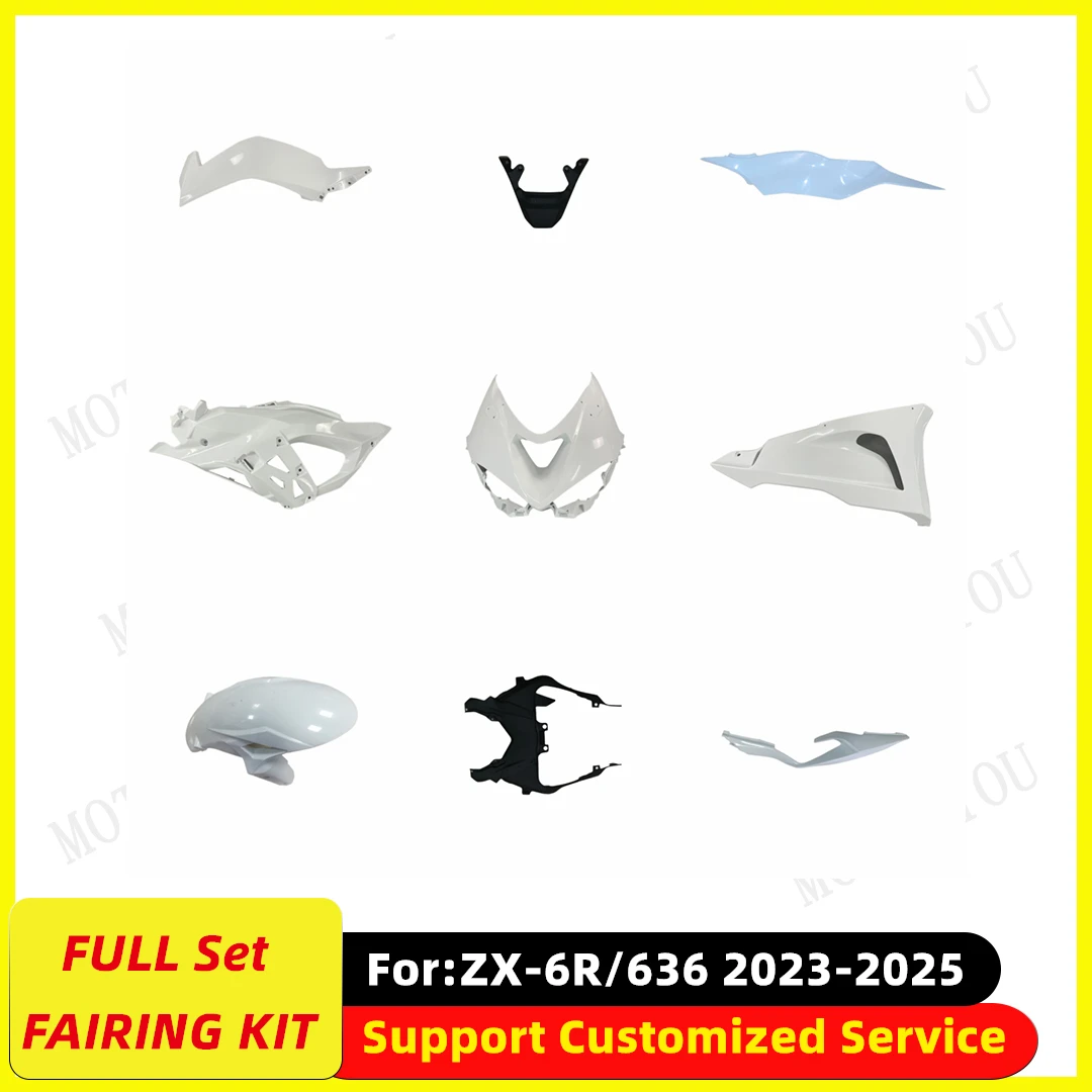 Motorcycle ABS Plastic full Fairing Kit for Kawasaki ZX-6R ZX6R 636 2023 2024 2025 Bodywork fairings Kit Unpainted Body Panels
Motorcycle ABS Plastic full Fairing Kit for Kawasaki ZX-6R ZX6R 636 2023 2024 2025 Bodywork fairings Kit Unpainted Body Panels