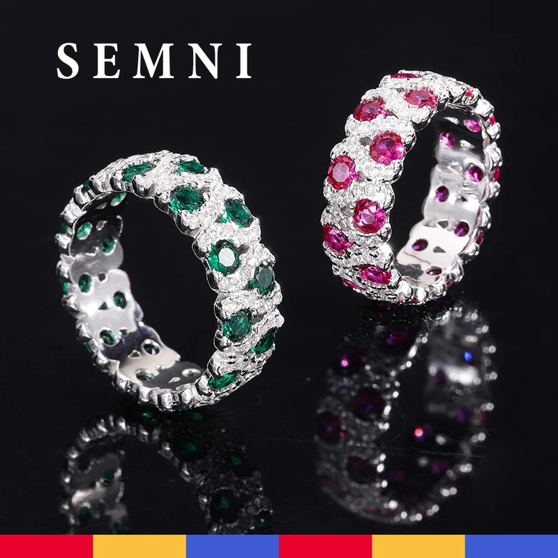 SEMNI 100% 925 пробы Серебряное 2,5 мм рубиновое Изумрудное Драгоценное кольцо для женщин, девушек, покрытое белым золотом, браслет обещания любви
SEMNI 100% 925 пробы Серебряное 2,5 мм рубиновое Изумрудное Драгоценное кольцо для женщин, девушек, покрытое белым золотом, браслет обещания любви
