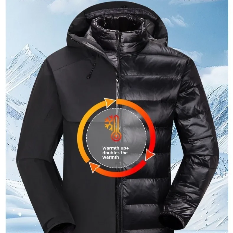 Новая куртка, комплект из двух предметов, съемный пуховик, мужская и женская ветрозащитная и водонепроницаемая лыжная куртка для альпинизма, пуховая подкладка
Новая куртка, комплект из двух предметов, съемный пуховик, мужская и женская ветрозащитная и водонепроницаемая лыжная куртка для альпинизма, пуховая подкладка