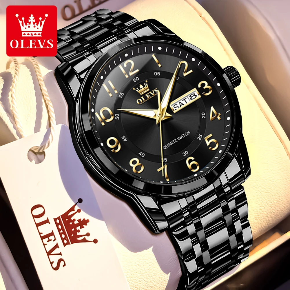 OLEVS Original Quartz Watch Stainless Steel Waterproof Lumious Mens Watches Top Brand Luxury Date Week Business Male Watches
OLEVS Original Quartz Watch Stainless Steel Waterproof Lumious Mens Watches Top Brand Luxury Date Week Business Male Watches